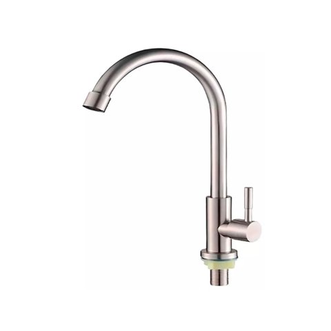 Torneira de Aço Inox Convencional para Cozinha Bancada 27cm