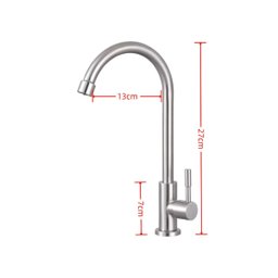 Torneira de Aço Inox Convencional para Cozinha Bancada 27cm - 2
