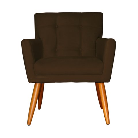 Poltrona Decorativa Onix Suede Rosa - DS Estofados - Marrom