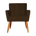 Ver imagem 1 de Poltrona Decorativa Onix Suede Rosa - DS Estofados - Marrom