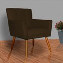 Ver imagem 4 de Poltrona Decorativa Onix Suede Rosa - DS Estofados - Marrom