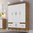 Ver imagem 3 de Guarda Roupa 6 Portas Ms912 Naturale Branco 912026 Moval