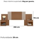 Ver imagem 2 de Cabeceira Casal Extensível Ambiente Araguaia Carvalho Fendi - Moval