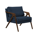 Ver imagem 2 de Kit 2 Poltronas Sala de Estar Madeira Maciça Mel Monique Assento Veludo Azul