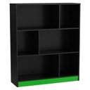 Ver imagem 1 de Estante Multiuso 6 Nichos B25 110x90 Cm Preto Verde Novam