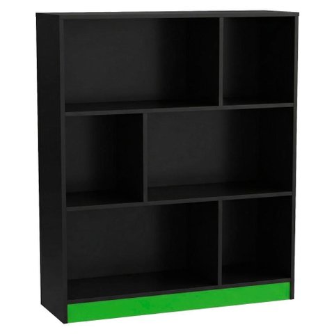 Estante Multiuso 6 Nichos B25 110x90 Cm Preto Verde Novam