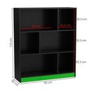 Ver imagem 3 de Estante Multiuso 6 Nichos B25 110x90 Cm Preto Verde Novam