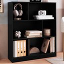 Ver imagem 4 de Estante Multiuso 6 Nichos B25 110x90 Cm Preto Verde Novam