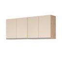 Ver imagem 1 de Armario Aereo Modulado 4 Portas Milla Amendoa Off White Puxador Aluminio