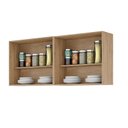 Ver imagem 2 de Armario Aereo Modulado 4 Portas Milla Amendoa Off White Puxador Aluminio