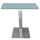 Ver imagem 1 de Mesa Quadrada Alpha Inox Prata 73,50 Cm (altura) Tampo Mdp Quadrado 60 Cm Cinza (larg)