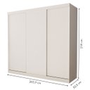 Ver imagem 3 de Guarda-roupa Casal 3 Portas 4 Gavetas de Correr Itália - Branco