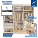 Ver imagem 4 de Guarda-roupa Casal 3 Portas 4 Gavetas de Correr Itália - Branco