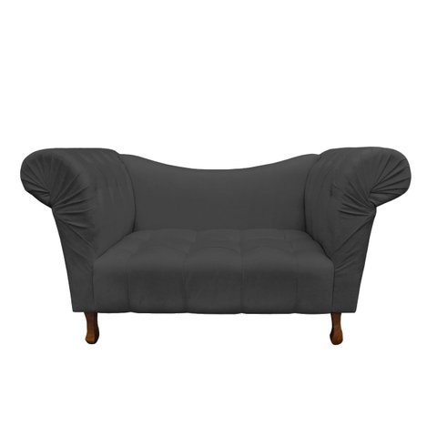 Recamier Divã Rio 1,50m Suede Grafite - Dominic Decor