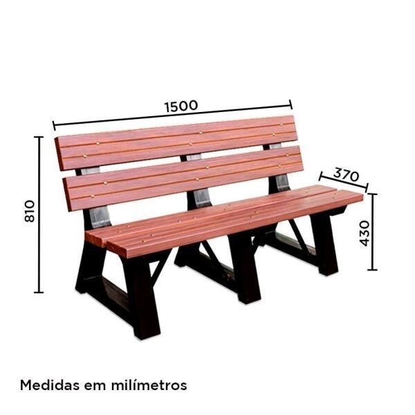 Banco de Jardim 150cm Madeira Plástica Premium In Brasil - 2