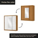Ver imagem 4 de Guarda-Roupa 100% MDF 3 Portas de Correr 4 Gavetas com Espelho 193x213x55cm Cinamomo