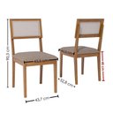 Ver imagem 3 de Mesa de Jantar Cacau com 4 Cadeiras Estofadas Encanto Linho Bege Ornar