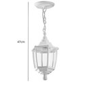 Ver imagem 3 de Luminária Pendente Teto Branca Heritage Dital Sala 16x47cm Suspensa Varanda Área Externa
