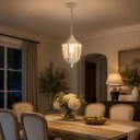 Ver imagem 4 de Luminária Pendente Teto Branca Heritage Dital Sala 16x47cm Suspensa Varanda Área Externa