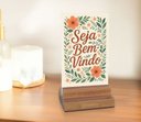 Ver imagem 2 de Placa Decorativa de Mesa com Tema Seja Bem Vindo