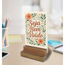 Ver imagem 4 de Placa Decorativa de Mesa com Tema Seja Bem Vindo