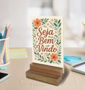 Ver imagem 4 de Placa Decorativa de Mesa com Tema Seja Bem Vindo