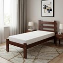 Ver imagem 1 de Cama Solteiro Madeira Maciça Reforçada Castanho com Colchão