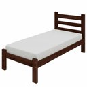 Ver imagem 3 de Cama Solteiro Madeira Maciça Reforçada Castanho com Colchão