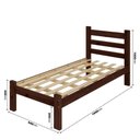 Ver imagem 4 de Cama Solteiro Madeira Maciça Reforçada Castanho com Colchão