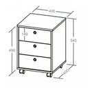 Ver imagem 5 de Gaveteiro 3 Gavetas New com Rodízios -