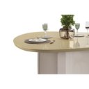 Ver imagem 7 de Mesa de Sala Jantar Chanel C/ Tampo Madeirado C/ Vidro Orgânico 136x136cm Off White/off White - Dj