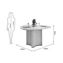 Ver imagem 2 de Mesa de Sala Jantar Chanel C/ Tampo Madeirado C/ Vidro Orgânico 136x136cm Off White/off White - Dj
