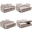 Ver imagem 2 de Sofá sem Caixa Retrátil Baú 1,75m Lounge Linho Bege Claro Cama inbox