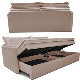 Sofá sem Caixa Retrátil Baú 1,75m Lounge Linho Bege Claro Cama inbox - 15