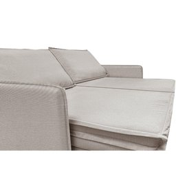 Sofá sem Caixa Retrátil Baú 1,75m Lounge Linho Bege Claro Cama inbox - 5