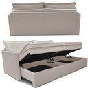 Ver imagem 7 de Sofá sem Caixa Retrátil Baú 1,75m Lounge Linho Bege Claro Cama inbox