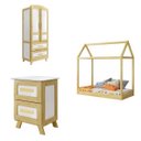 Ver imagem 2 de Quarto Infantil com Mini Cama Montesoriana, Guarda-Roupa 2 Portas e Mesa de Cabeceira Rodmóveis