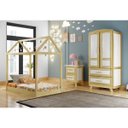 Ver imagem 1 de Quarto Infantil com Mini Cama Montesoriana, Guarda-Roupa 2 Portas e Mesa de Cabeceira Rodmóveis