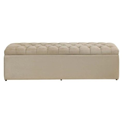 Báu Calçadeira Sapateira Dubai- Tamanho Viuva 1,28 Mt-suede Bege