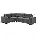 Ver imagem 4 de Sofá Viena Canto Suede Plus Confortável Pés Madeira Império Cinza 380