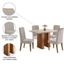 Ver imagem 6 de Conjunto de Mesa Sala de Jantar Tampo com Vidro Mond 1,20m 4 Cadeiras Bele Veludo Viero Madeirado