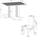 Ver imagem 5 de Conjunto de Mesa Sala de Jantar Tampo com Vidro Mond 1,20m 4 Cadeiras Bele Veludo Viero Madeirado