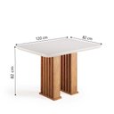 Ver imagem 4 de Conjunto de Mesa Sala de Jantar Tampo com Vidro Mond 1,20m 4 Cadeiras Bele Veludo Viero Madeirado