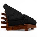 Ver imagem 1 de Sofá Cama Casal Futon Tokio D33 Madeira Maciça Cor Imbuia - Preto