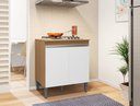 Ver imagem 1 de Balcão Multiuso Cooktop Andreia P/ 4 ou 5 Bocas 80 Cm Ajl Móveis - Amêndoa/branco