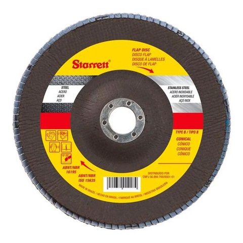 Disco Flap Reto 7" G80 Zirconio Starrett