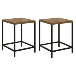 Kit 2 Banquetas Baixas Industrial Steel Quadra  - 1