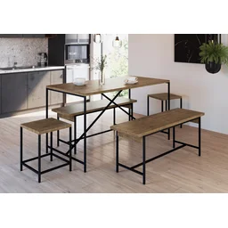 Kit 2 Banquetas Baixas Industrial Steel Quadra  - 6