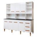 Ver imagem 1 de Kit de Cozinha Atenas 7 Portas 3 Gavetas - Kaiki Móveis Branco