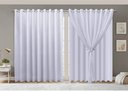 Ver imagem 1 de Cortina Voil Trabalhado Paris Forro Microfibra 3,00x2,20 Branco